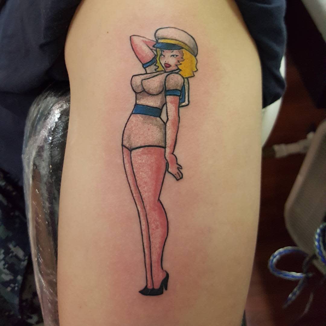 Navy Pin Up Girl Tattoo -shawnohmite