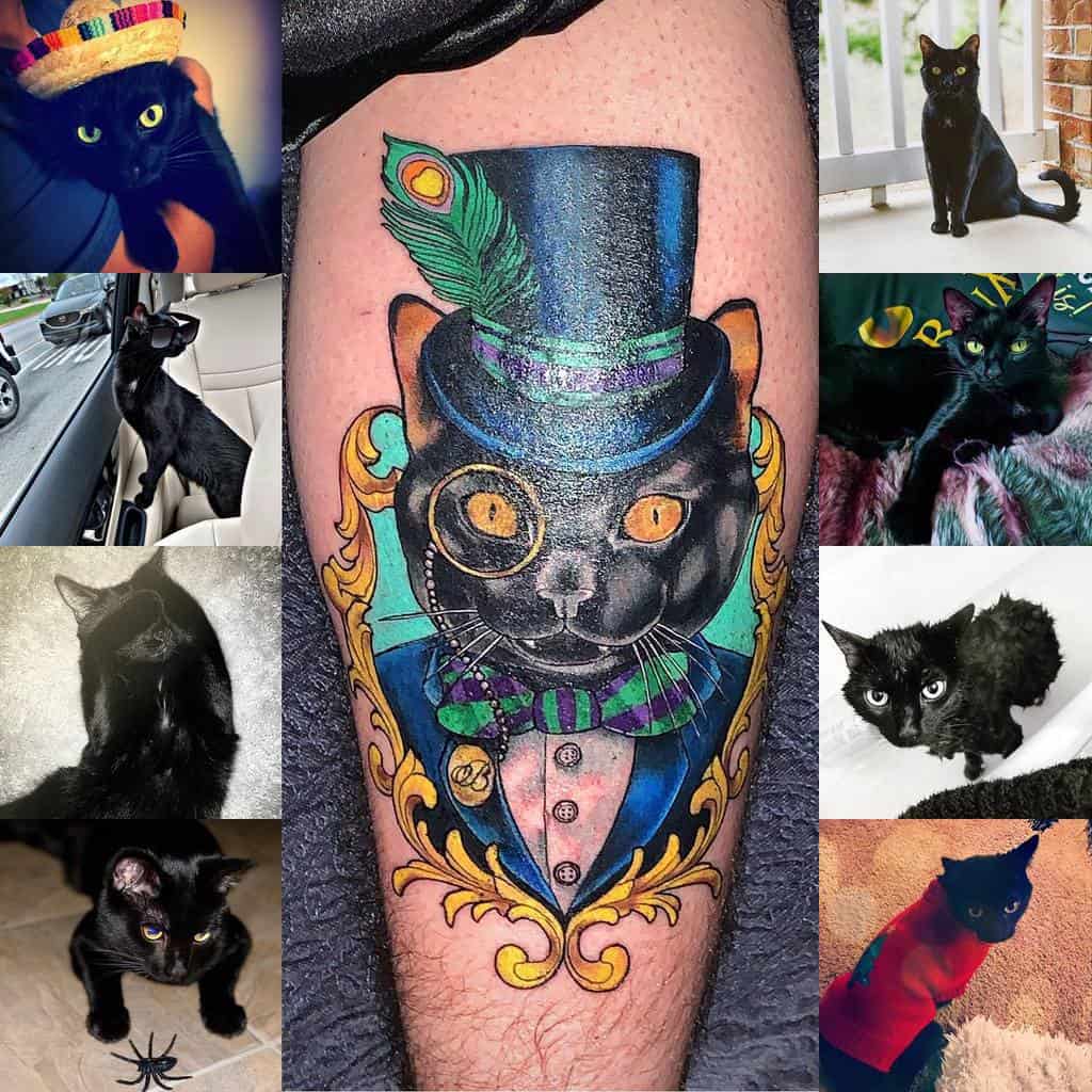 Neo Traditional Black Cat Tattoo yourmajesty_cqueen
