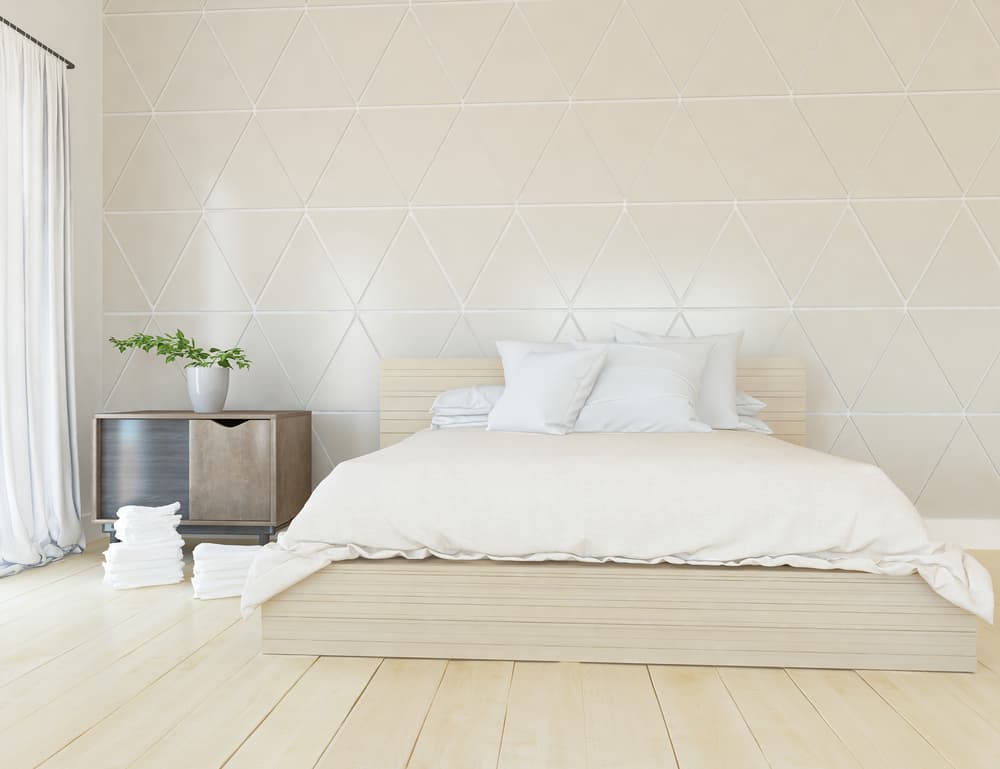 light coloured minimalistic bedroom 
