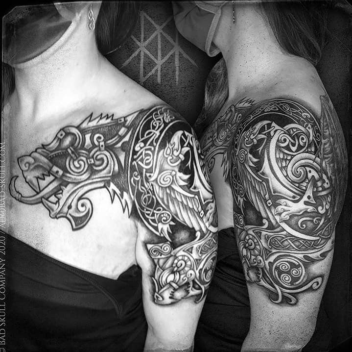 Nordic Shoulder Tattoos badskullcompany