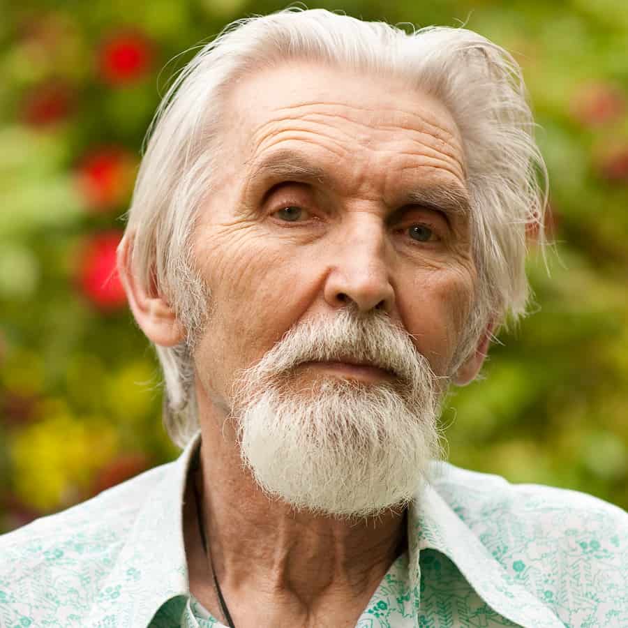 Old Man With Combed Back White Hair