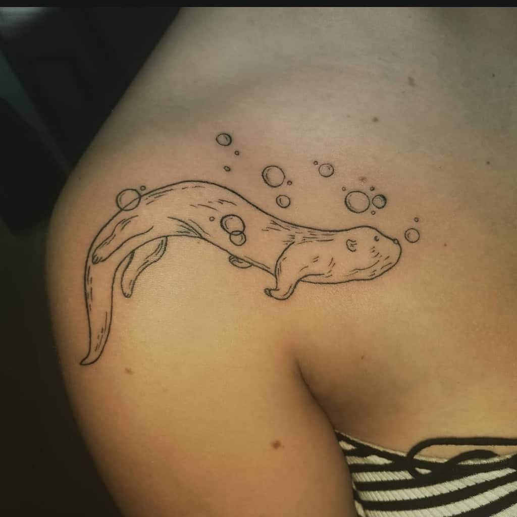 Otter Outline Tattoo Inkedbyrachel