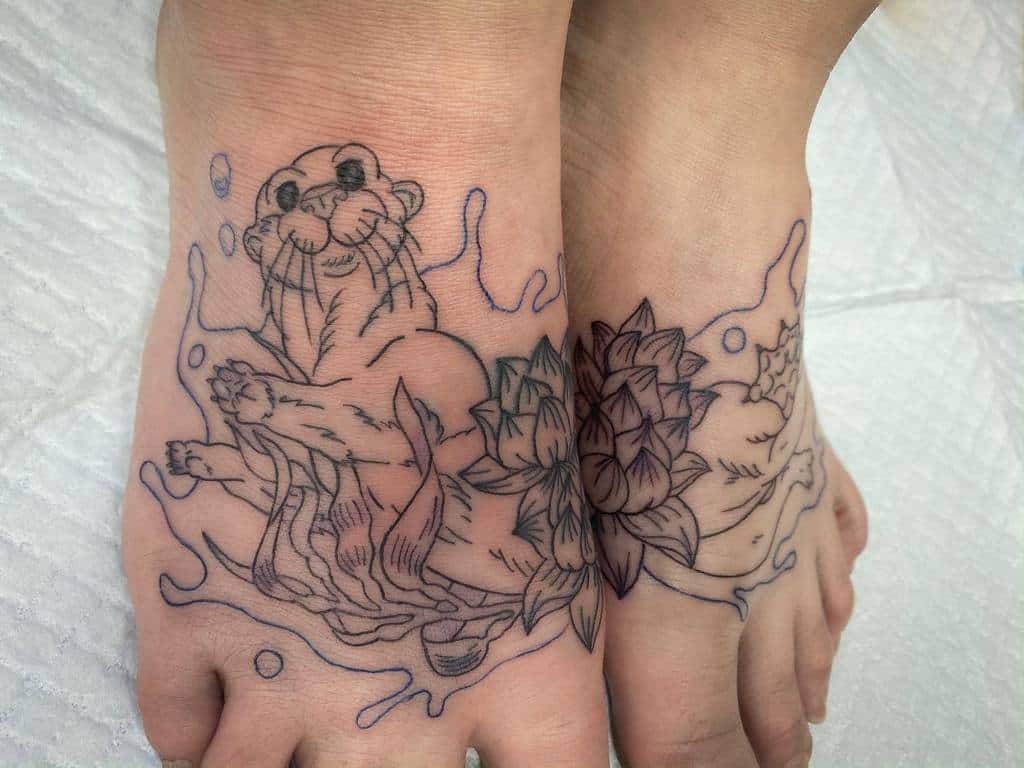 Otter Outline Tattoo Mashroomink