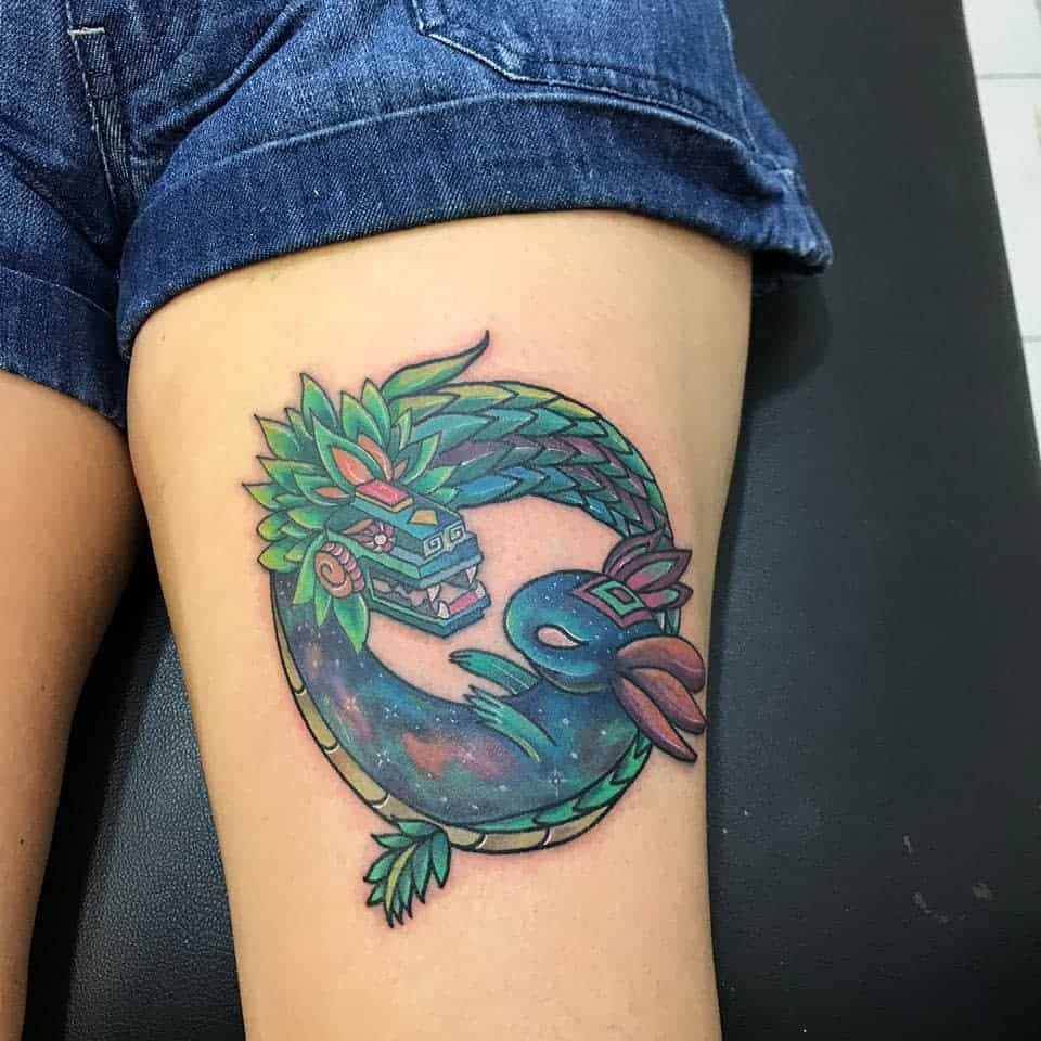 Tatuaje Ouroboros Quetzalcóatl -eztli_coyoacan