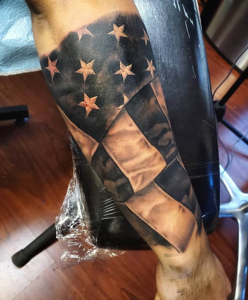 Outer Forearm American Flag Tattoos blackaltertattoo