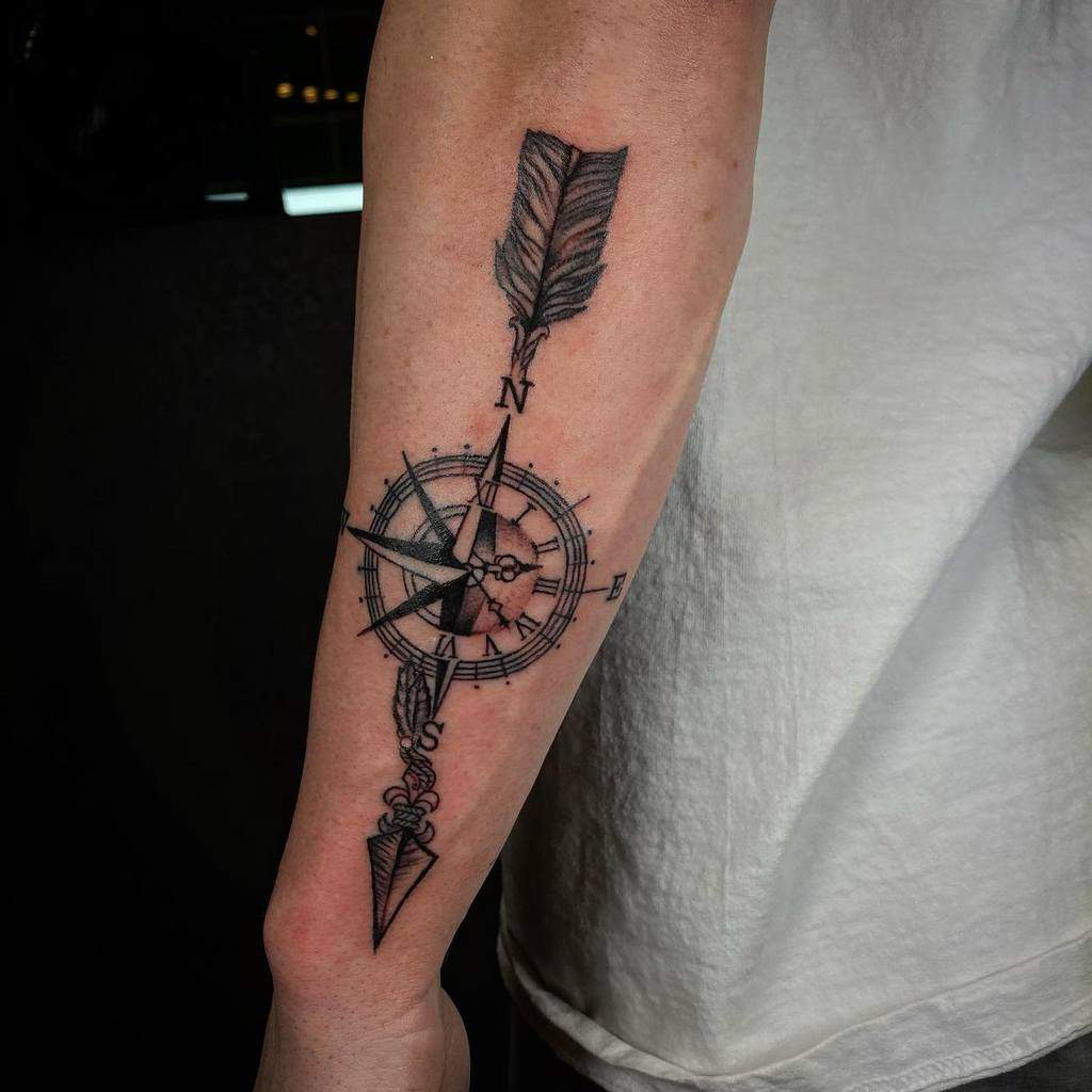 Outer Forearm Arrow Tattoos johnnyavetheartist