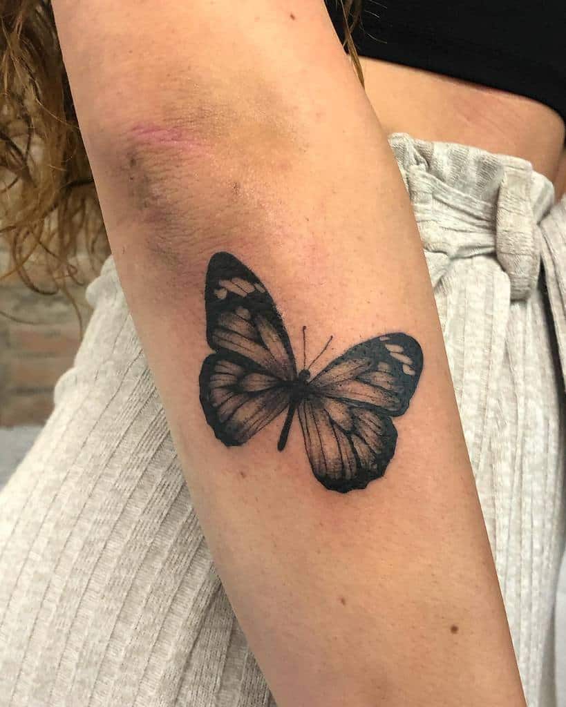 Outer Forearm Butterfly Tattoos _7_boa