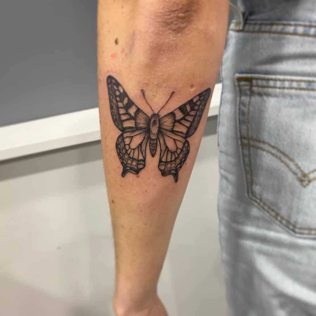 Outer Forearm Butterfly Tattoos kaitlin_herd