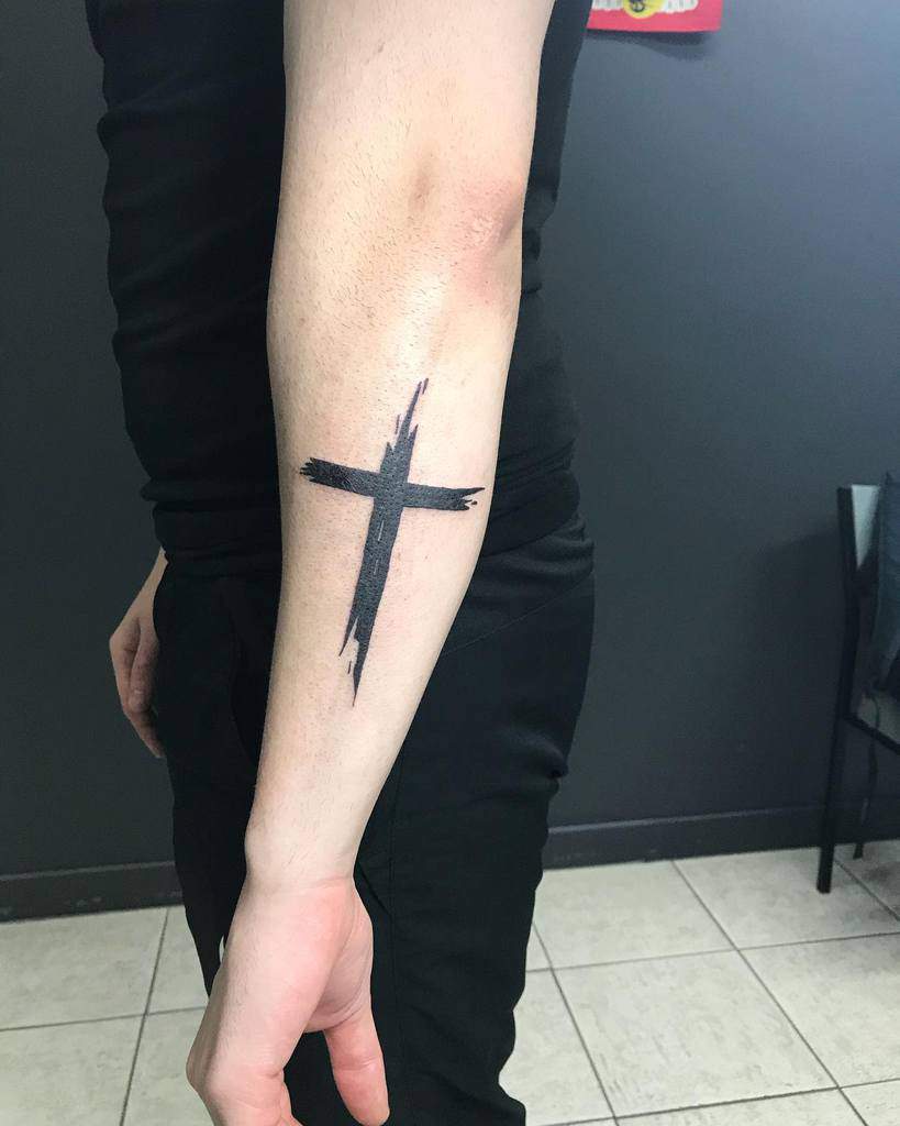 Outer Forearm Cross Tattoos kierengeorgetattoo