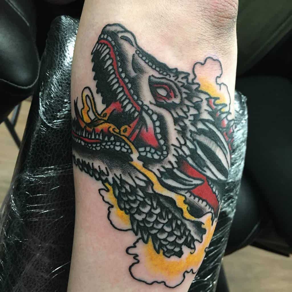 Outer Forearm Dragon Tattoos tom.brydon.tattoo