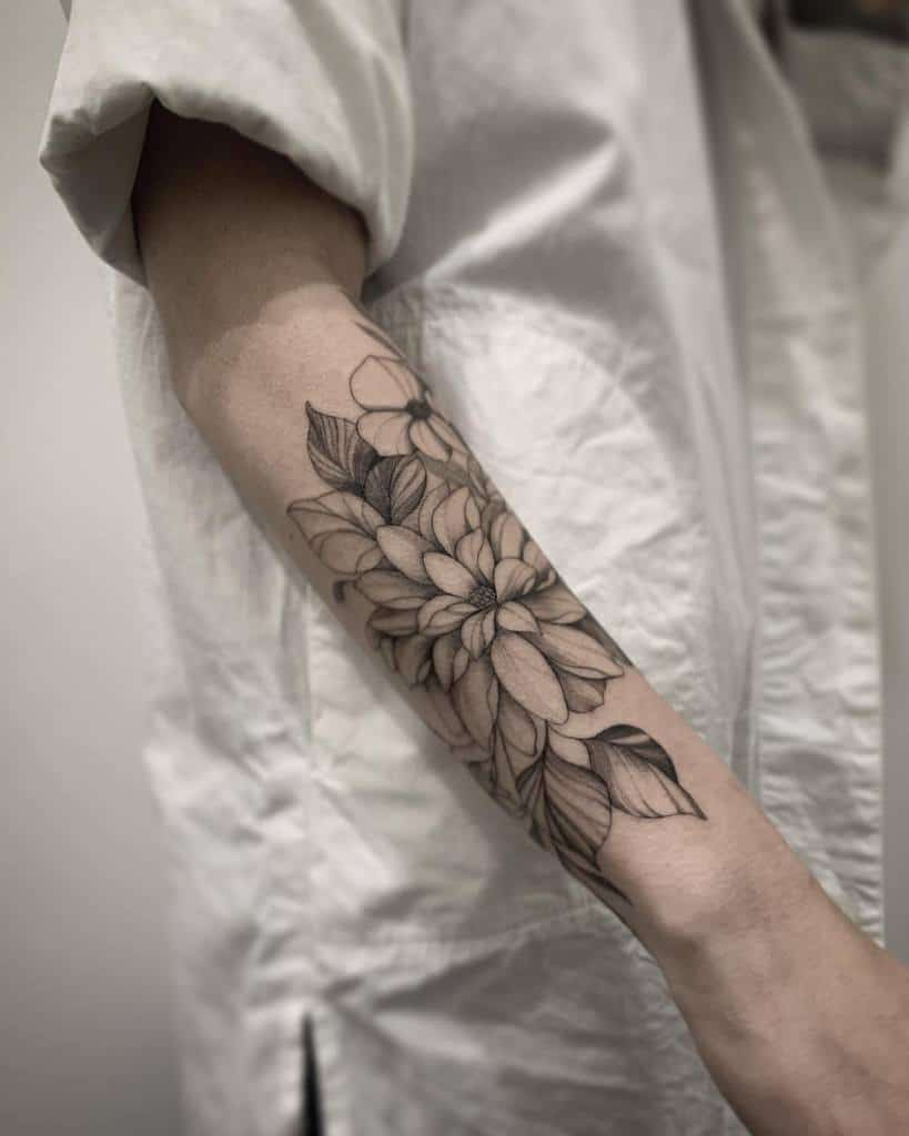 Outer Forearm Floral Tattoos hannahs_little_stabs