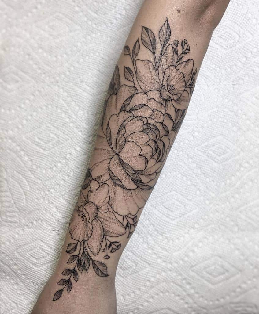 Outer Forearm Floral Tattoos tattoosbynicki