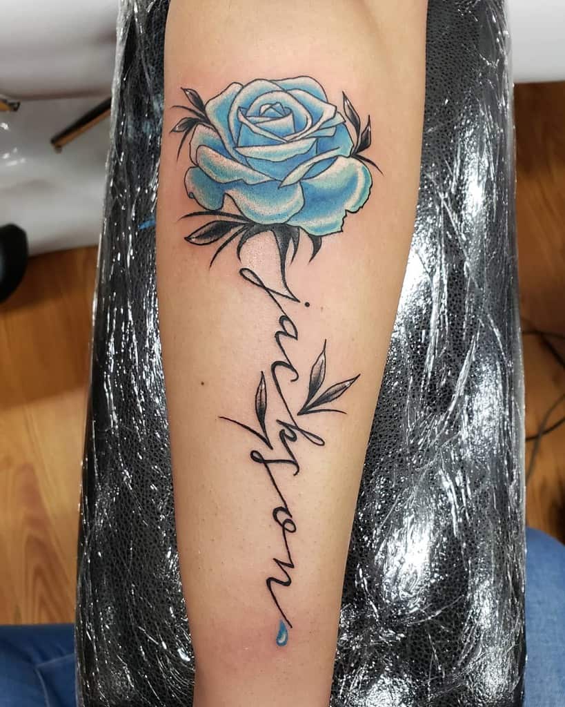 Outer Forearm Rose Tattoos bryncooper