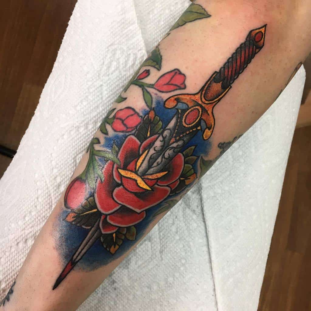 Outer Forearm Rose Tattoos sean_kaw