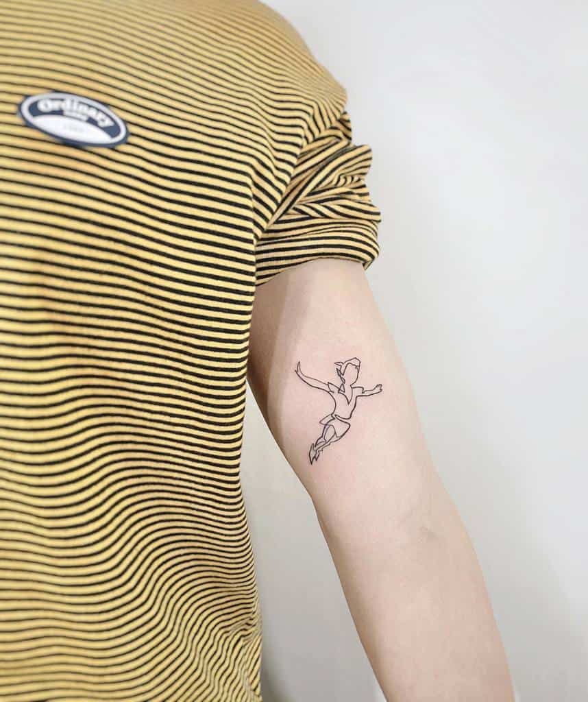 Outline Simple Peter Pan Tattoo Naleak Tattoo