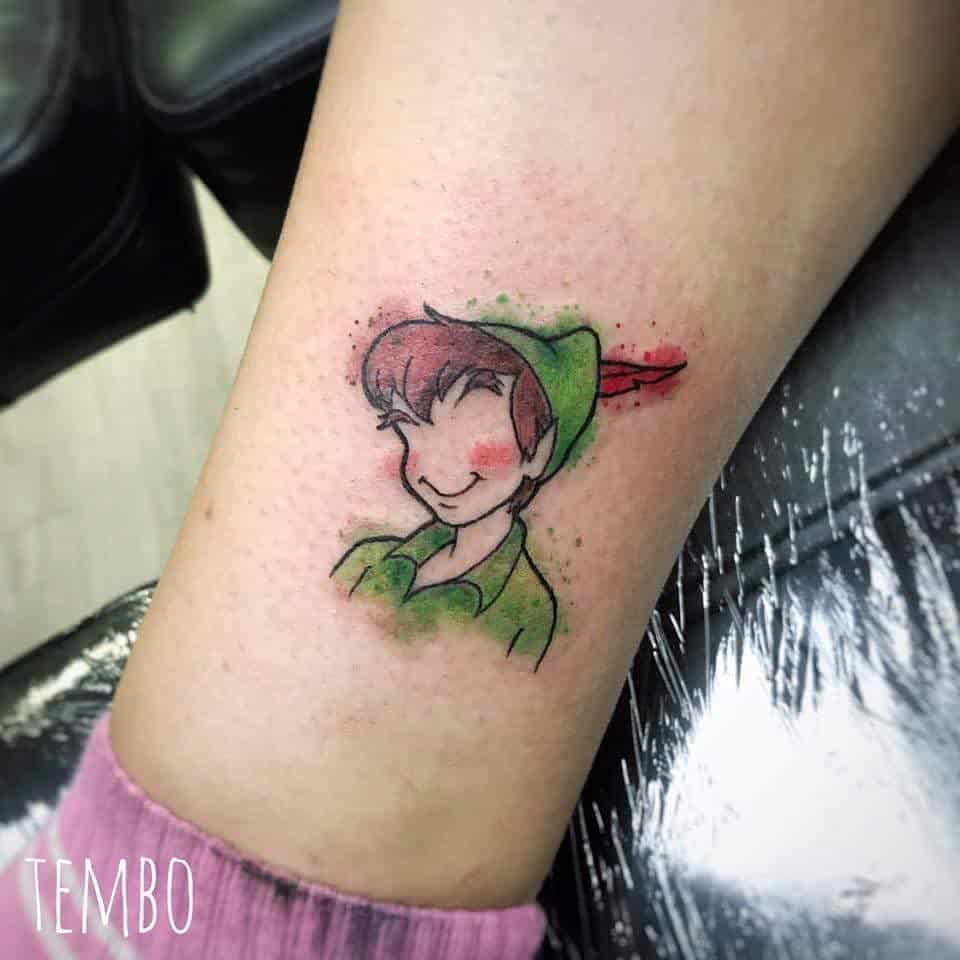 Outline Simple Peter Pan Tattoo Tembotattoo