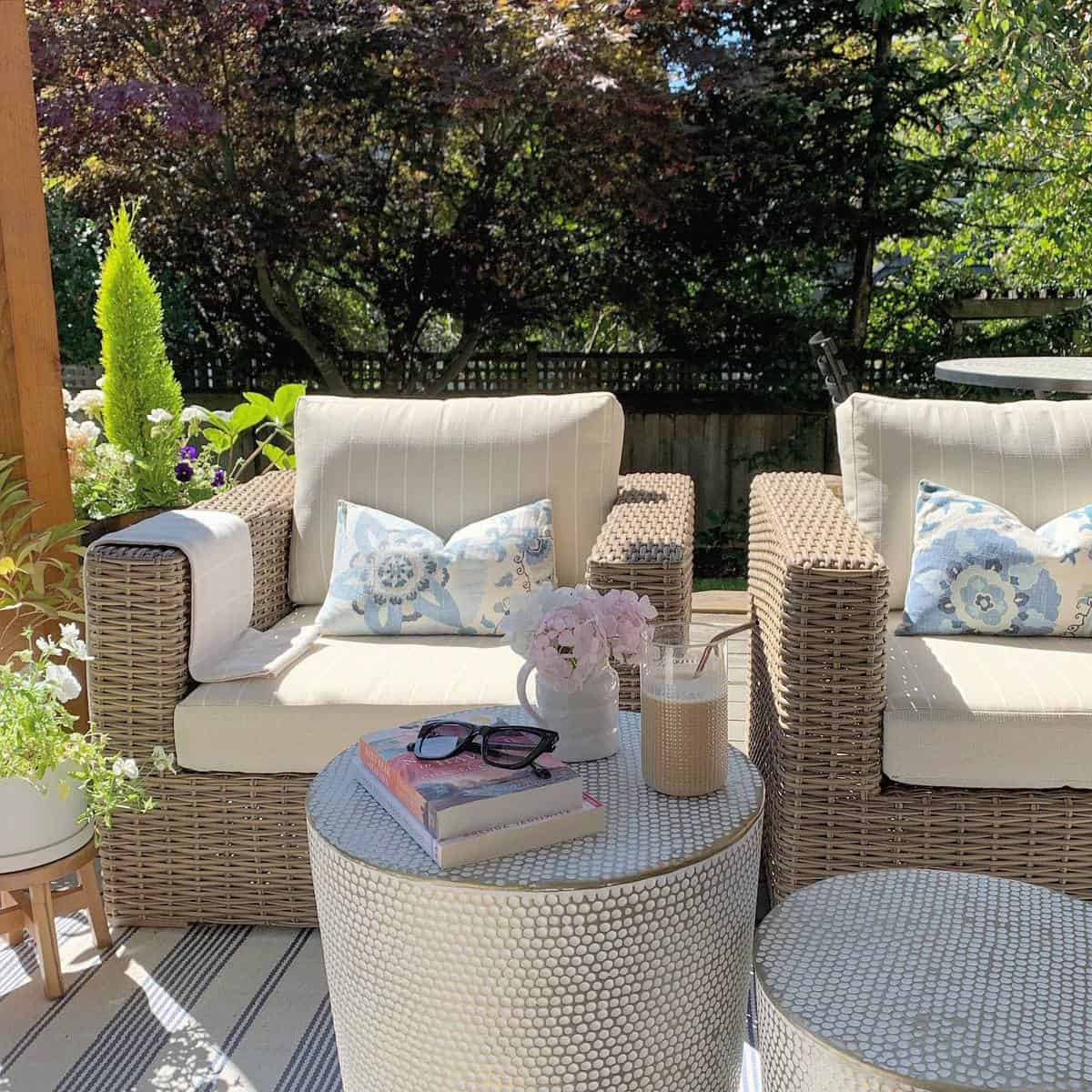 Patio decor tables and chairs