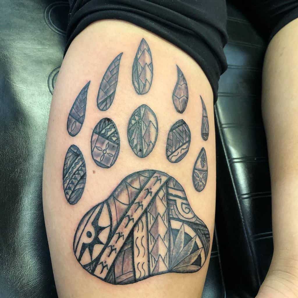 Paw Tribal Bear Tattoo arguello_ink
