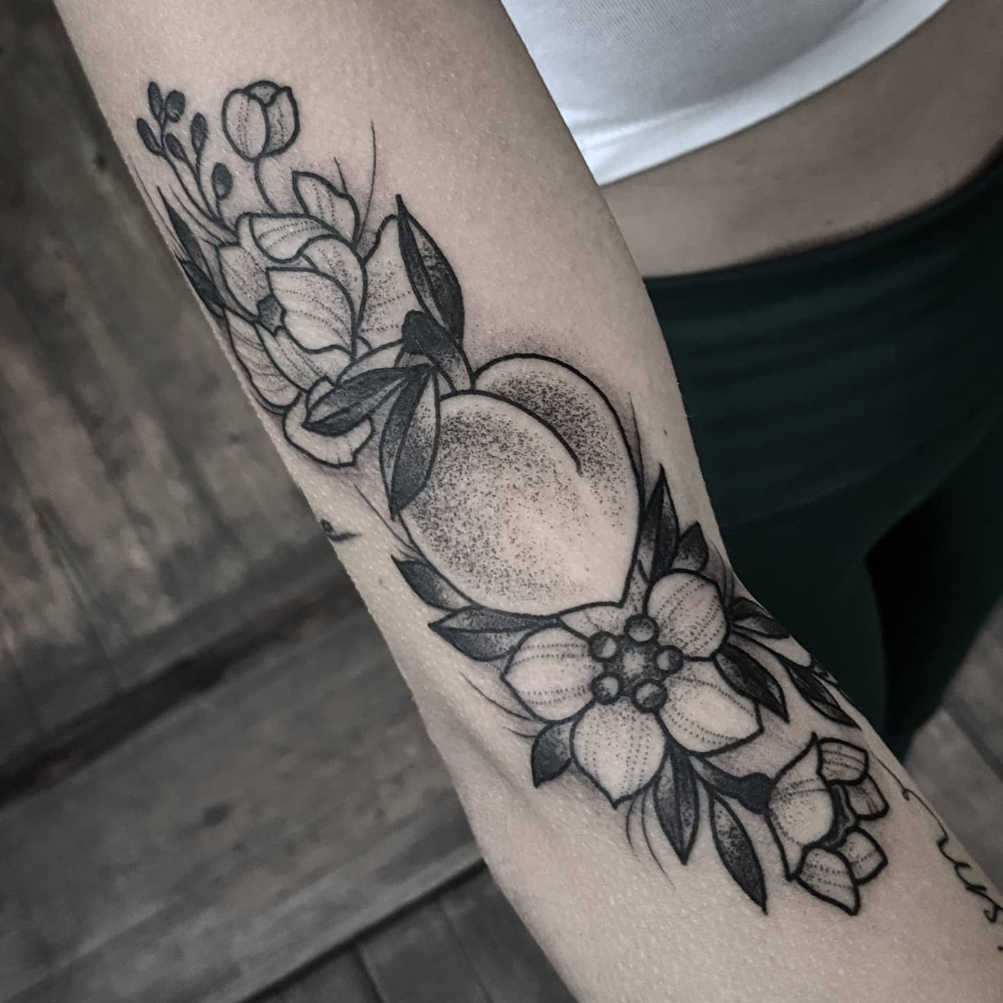 Small peach on the arm by anton1otattoo  Tattoogridnet