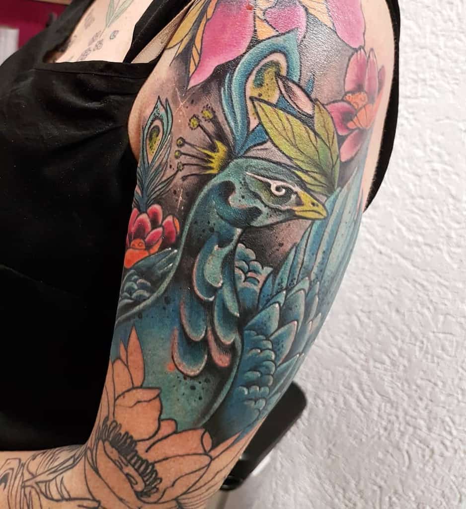 Peacock Sleeve Tattoos for Women bifi.inkcredible
