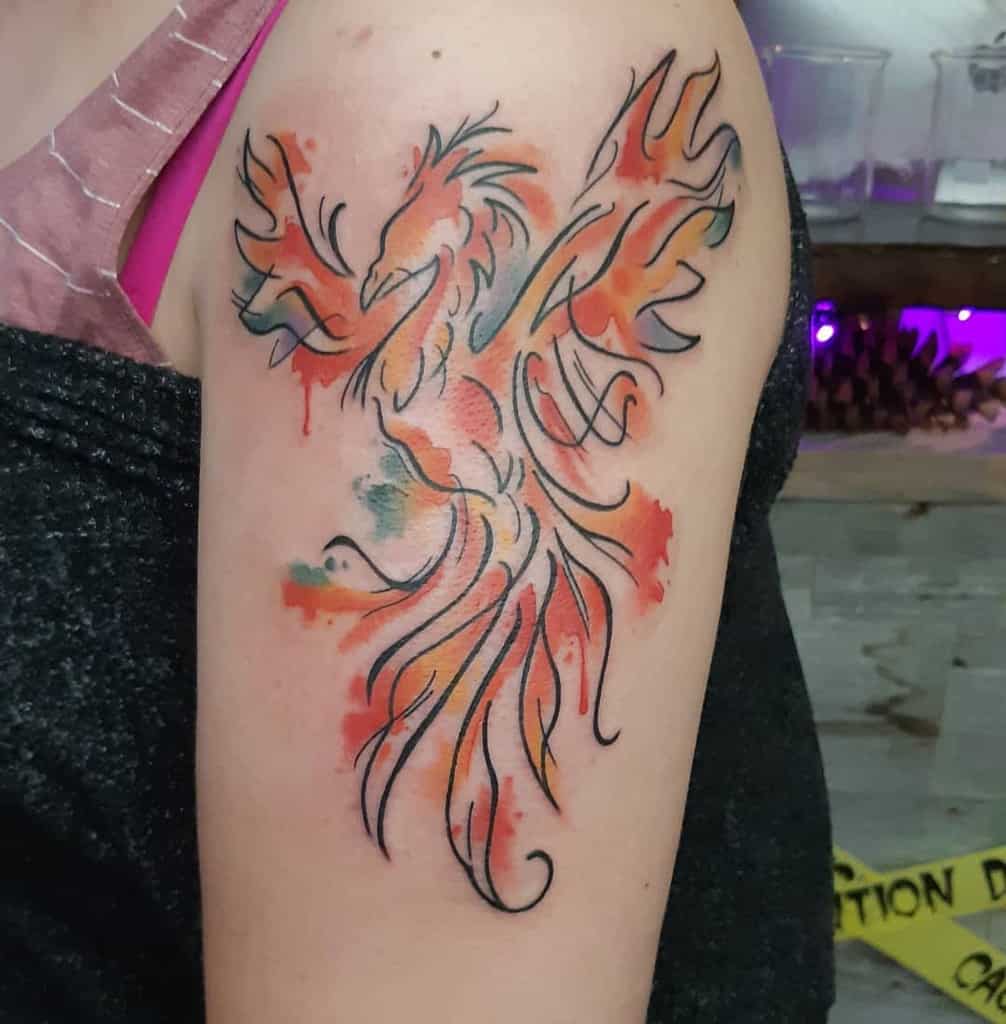 Rise from the Ashes with Watercolor Phoenix Tattoos  Tattoodo