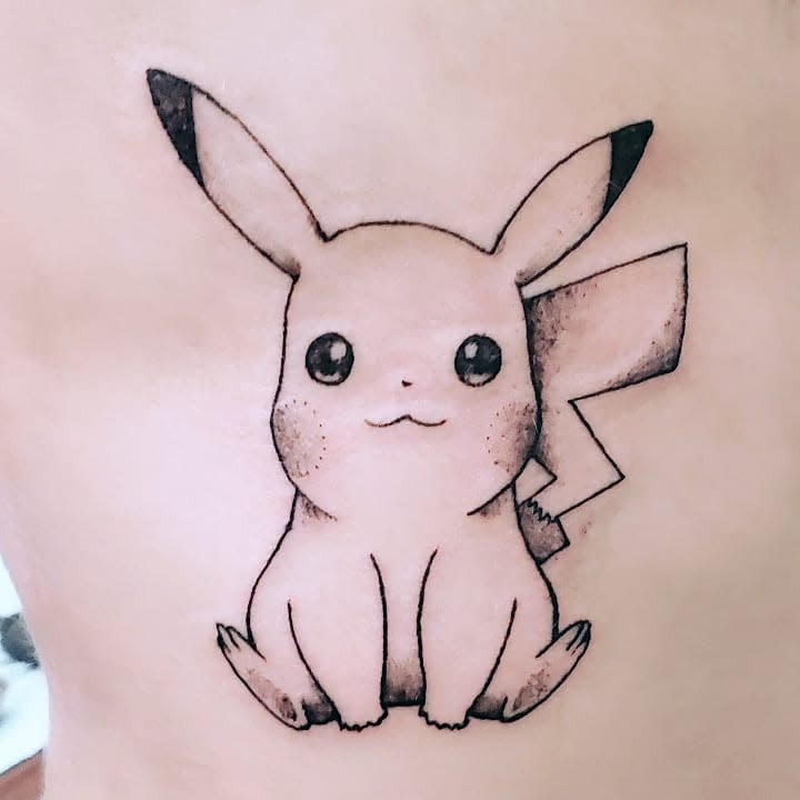 Simple Pikachu Tattoo -ak_tattooed