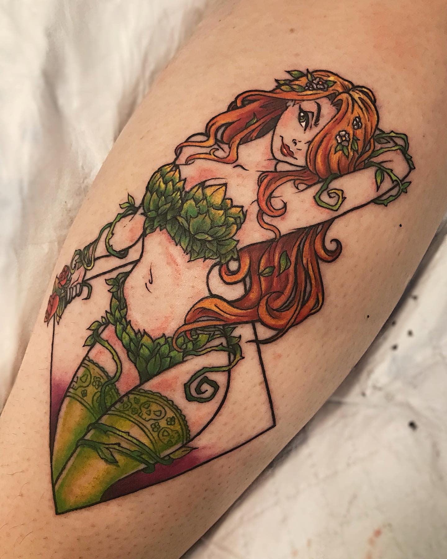 Leg Poison Ivy Tattoo -magicalmarleetattoos