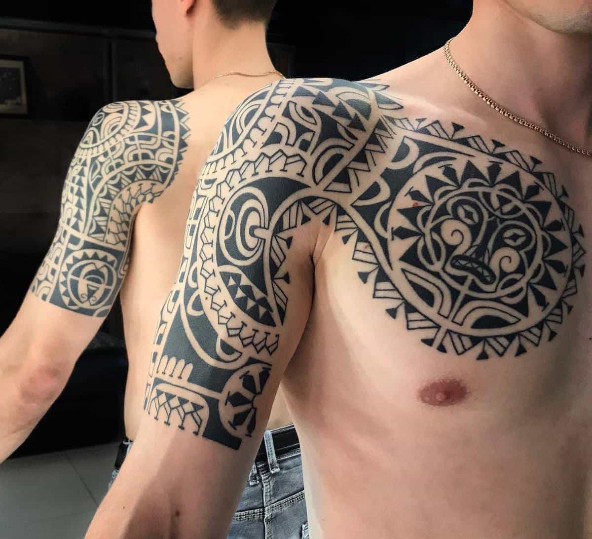 Polynesian Chest Tattoo ksutattoo