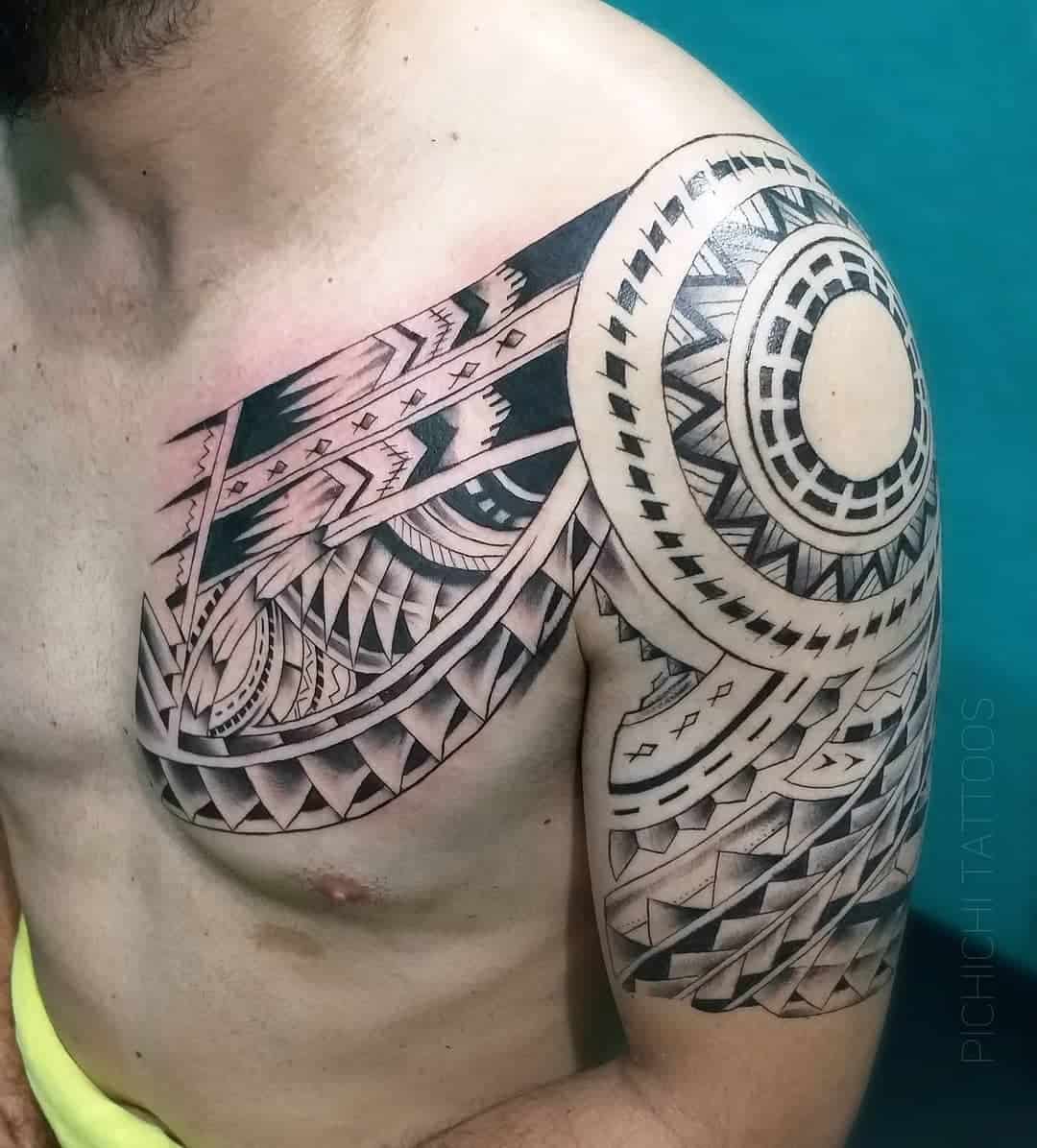 Polynesian Chest Tattoo pichichitattoos
