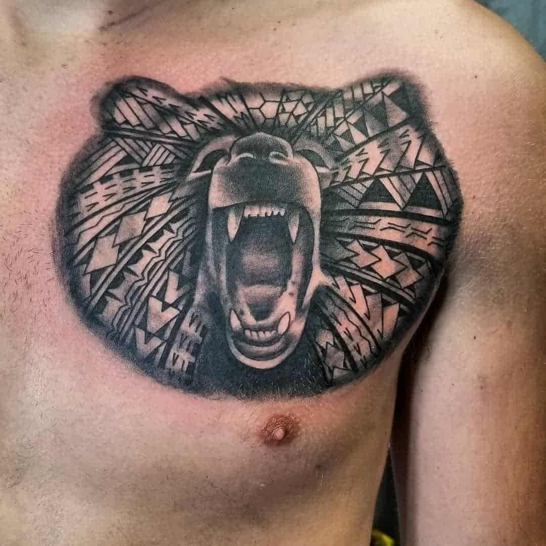 Polynesian Chest Tattoo tattoosby_ruben