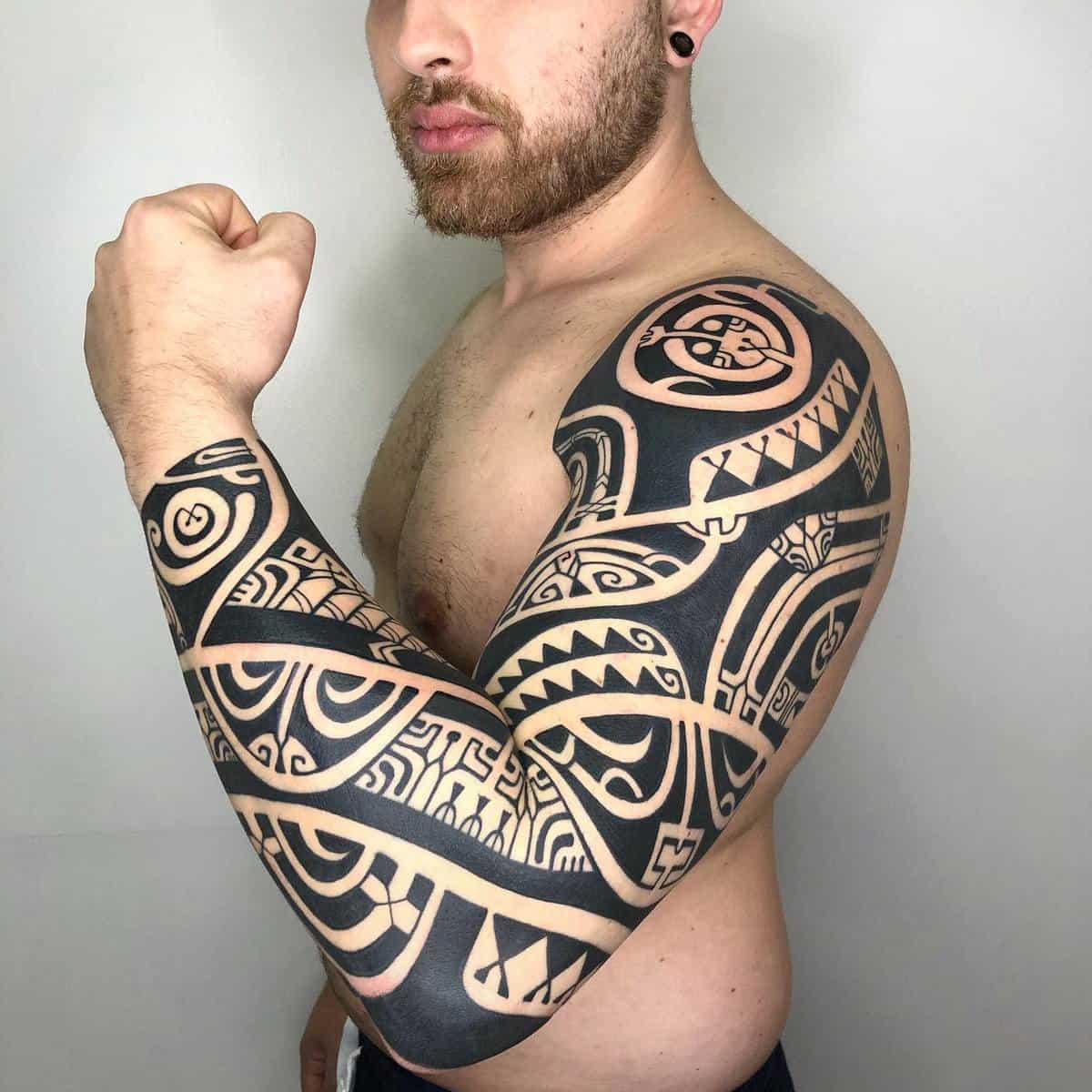 Polynesian Full Sleeve Tattoo santostattooo