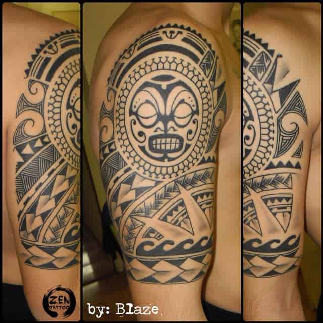 Polynesian Half Sleeve Tattoo blazetattoo