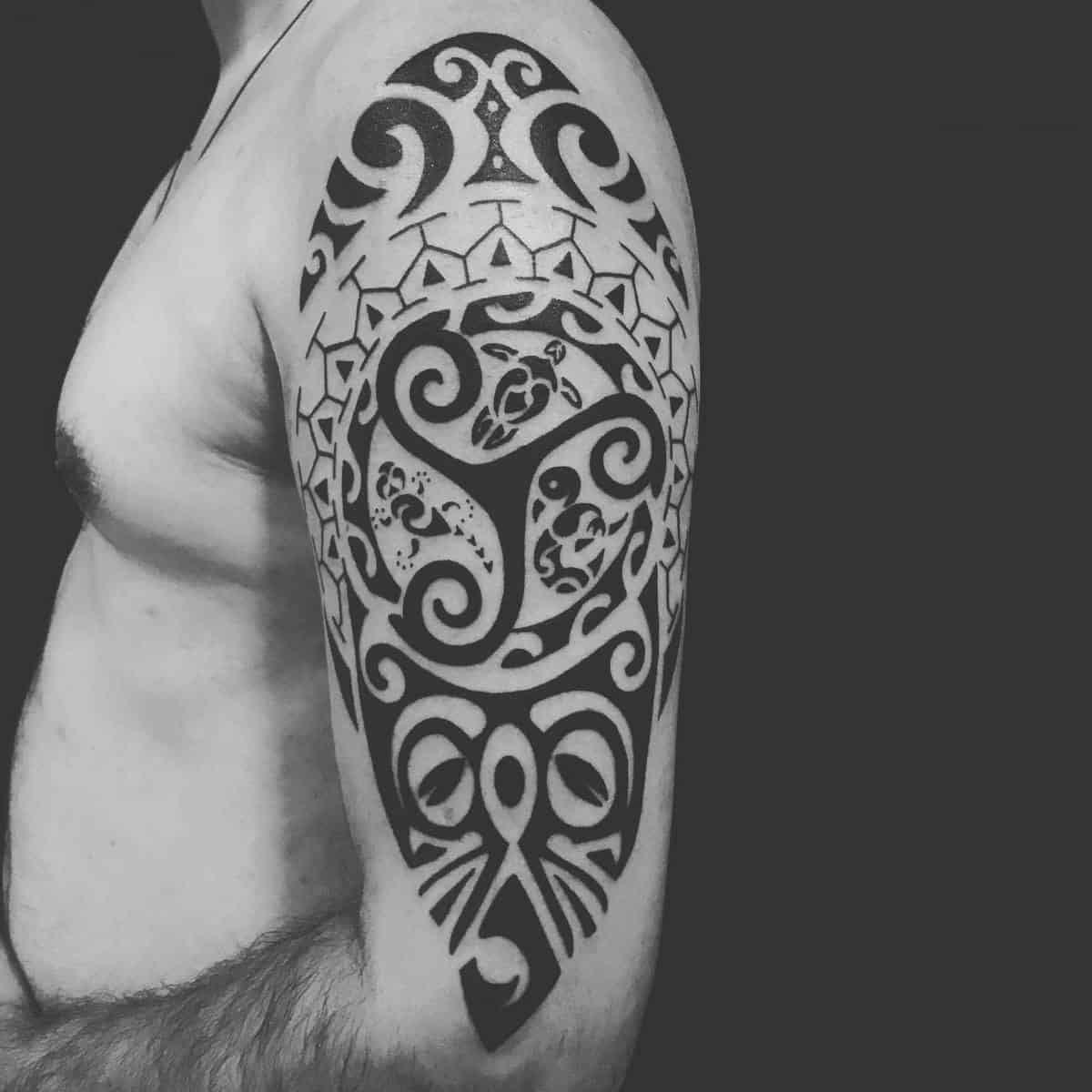 Polynesian Half Sleeve Tattoo pipe_tattoos