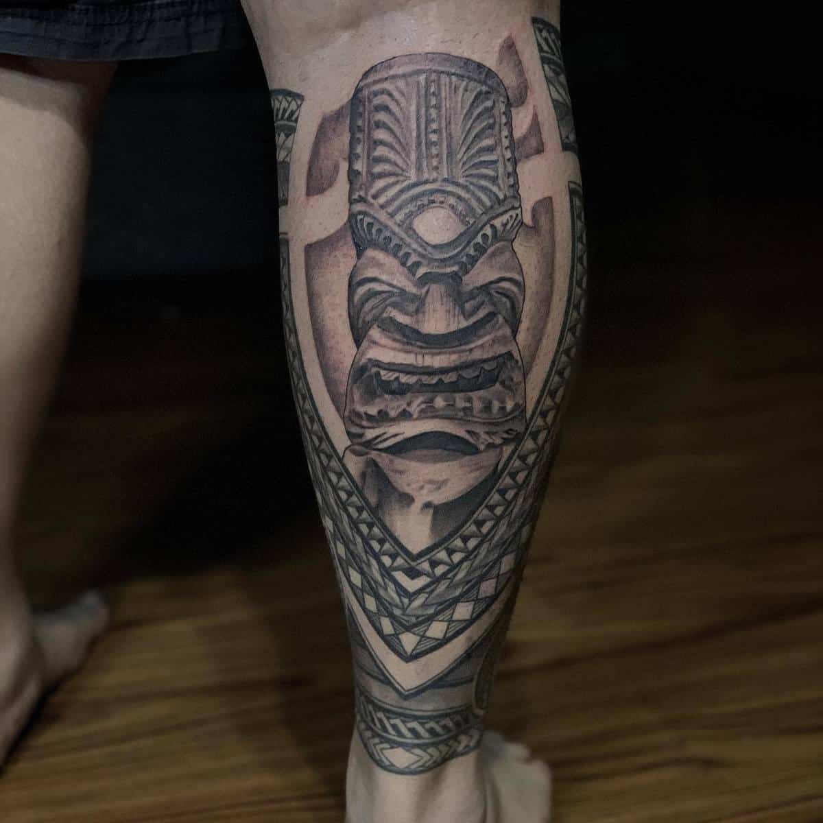 Polynesian Leg Tattoo fresh_native