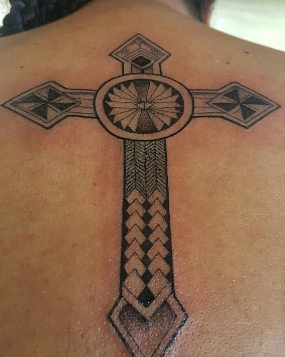 Polynesian Tribal Cross Tattoo chrissamsoni