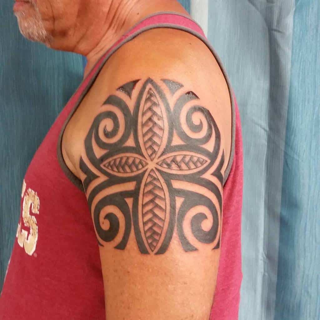 Polynesian Tribal Cross Tattoo tattoosbytheironrhino