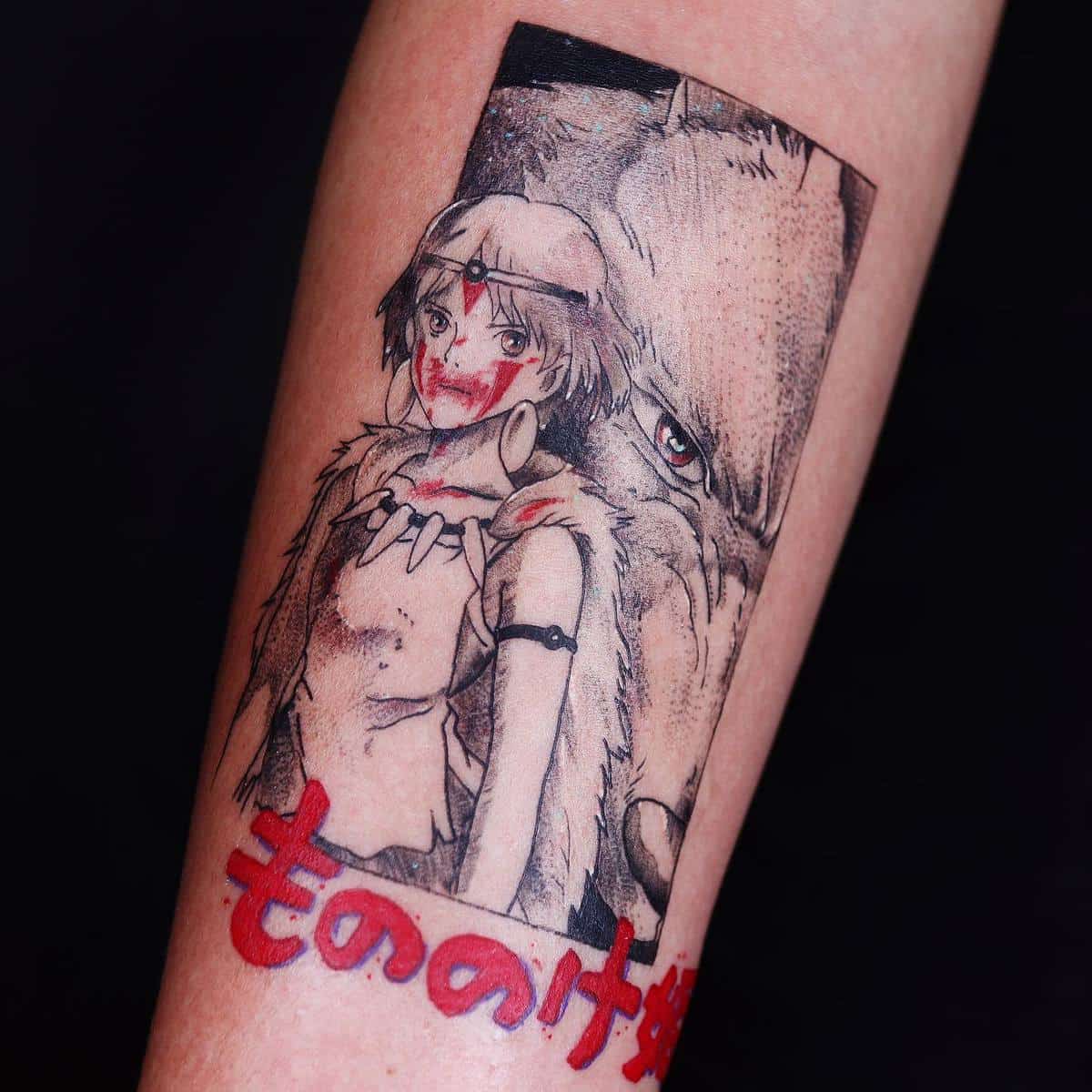 Tatuaje De La Princesa Mononoke De Studio Ghibli -radnetwork