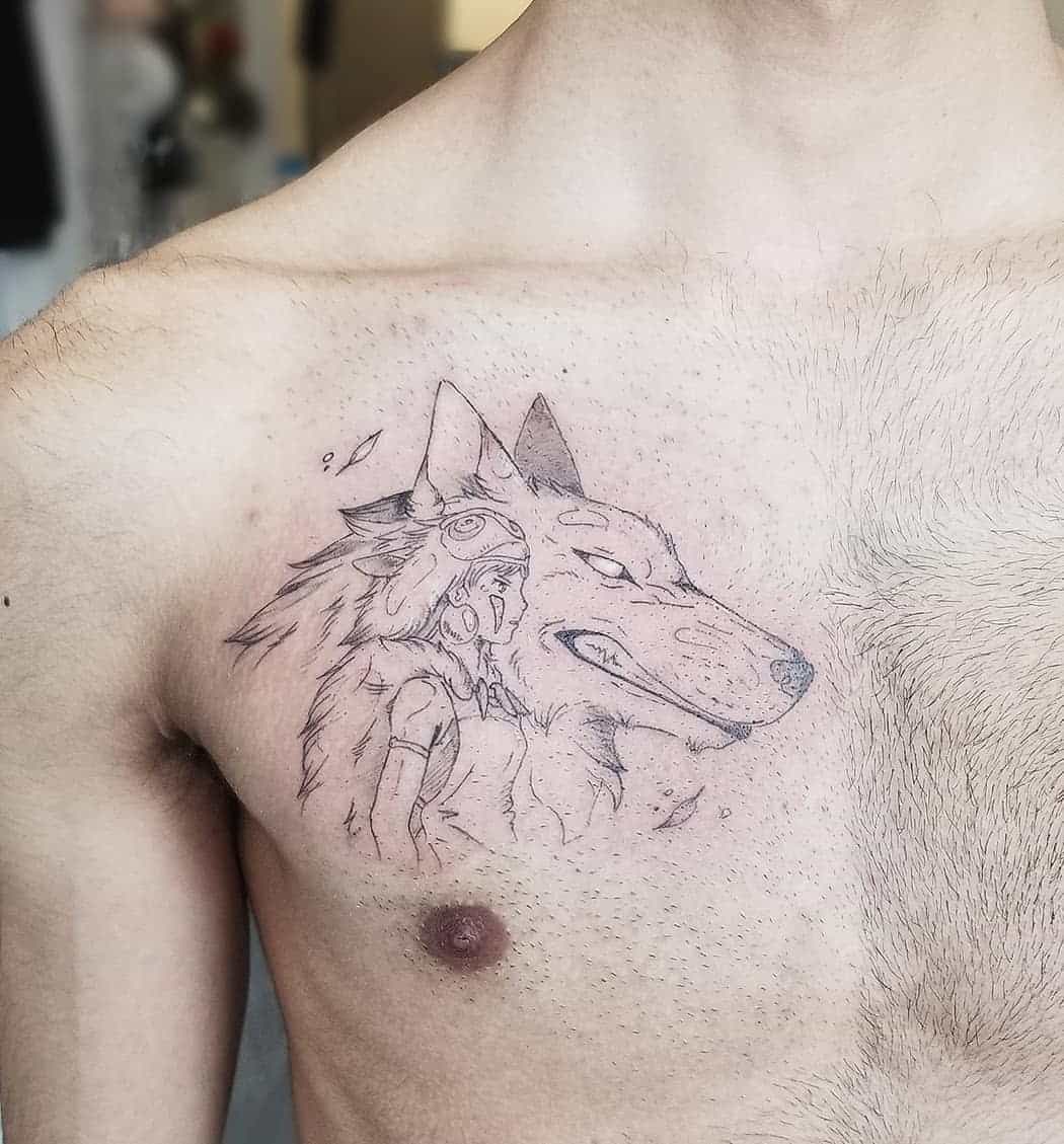 Tatuaje De La Princesa Mononoke De Studio Ghibli -teekatatts