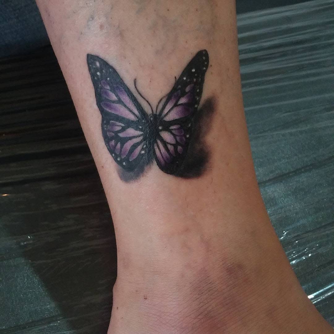 Purple Butterfly Ankle Tattoo uncle_el13