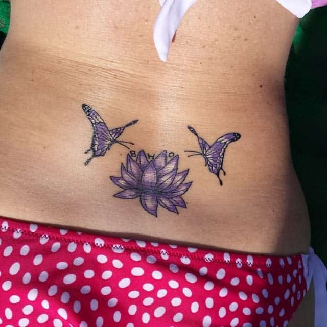Purple Butterfly Back Tattoo underworldtattoo