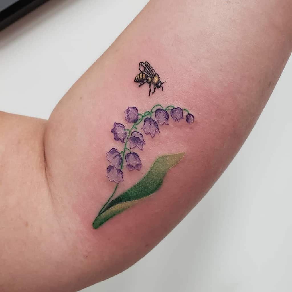 Purple Flower Forearm Tattoo queenmabofspells