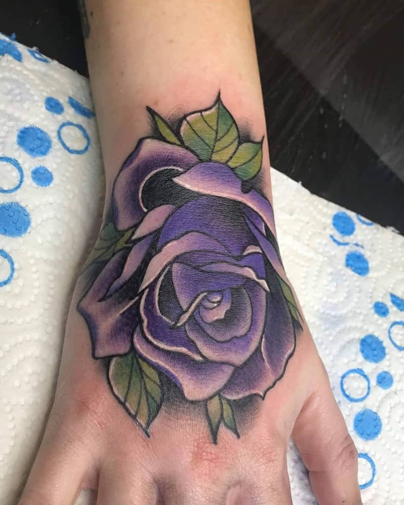 Purple Flower Hand Tattoo jamiemartin_tattoos