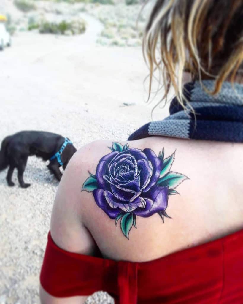 Purple Flower Shoulder Tattoo flowery_faerie