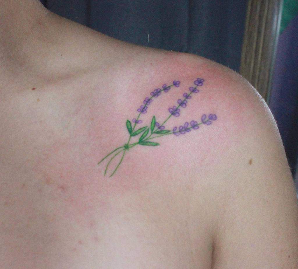 Purple Flower Shoulder Tattoo ripdarrrcy