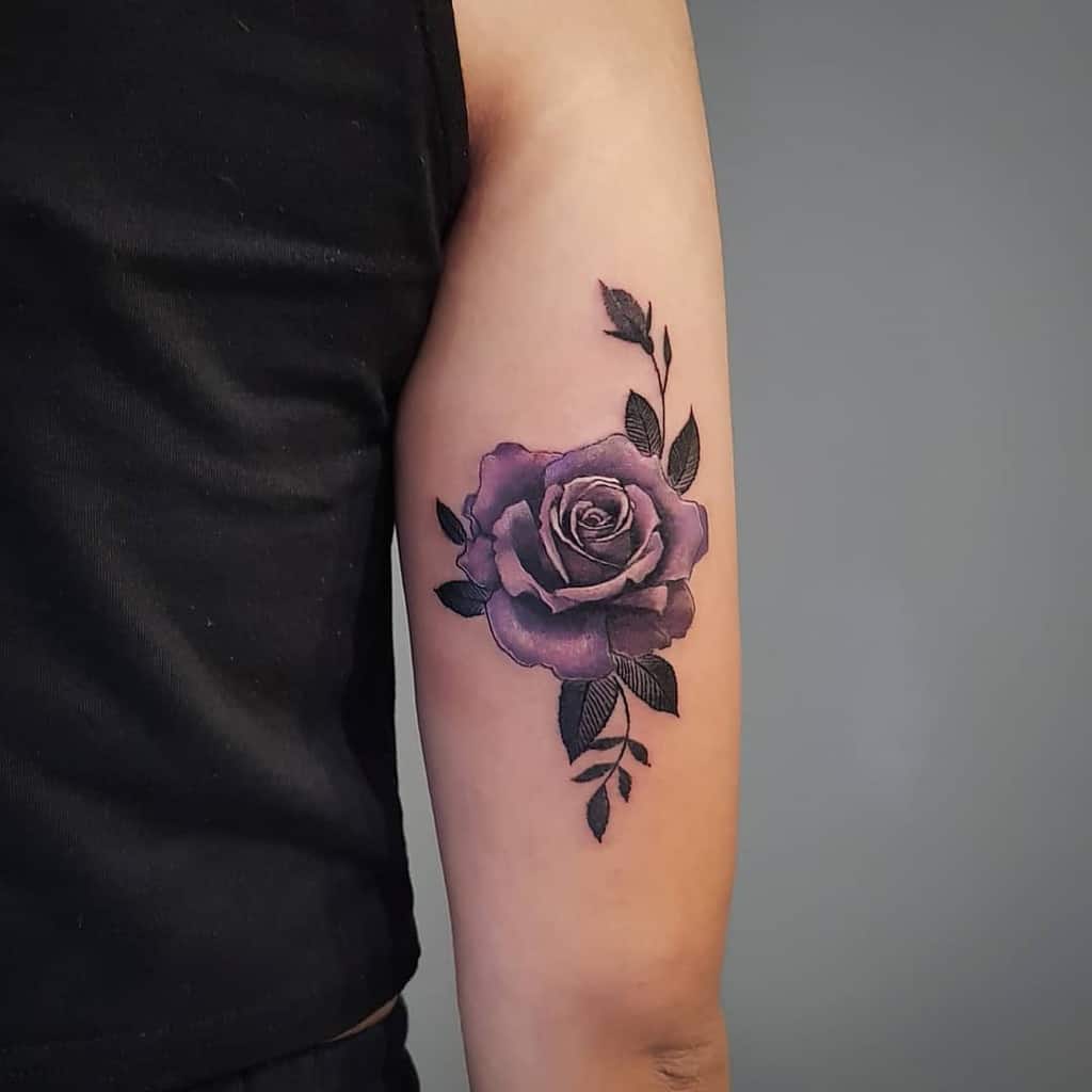 Purple Flower Upperarm Tattoo diaoshane