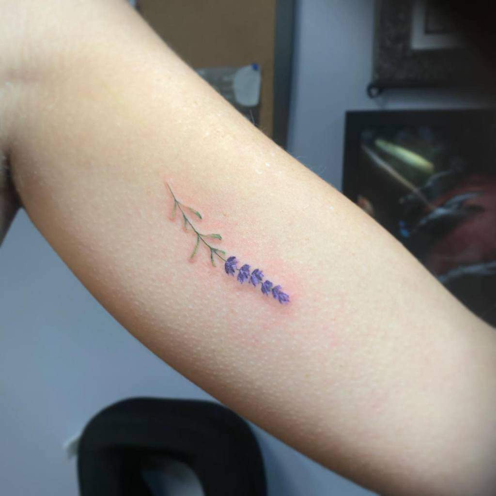 Purple Flower Upperarm Tattoo rcnj_tattoos