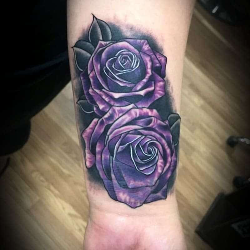 Purple Flower Wrist Tattoo paulinoflats