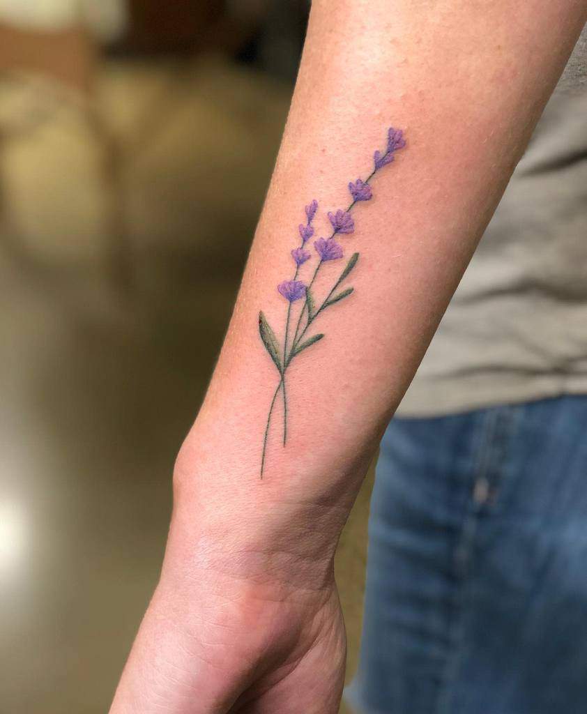 Purple Flower Wrist Tattoo superrgeek