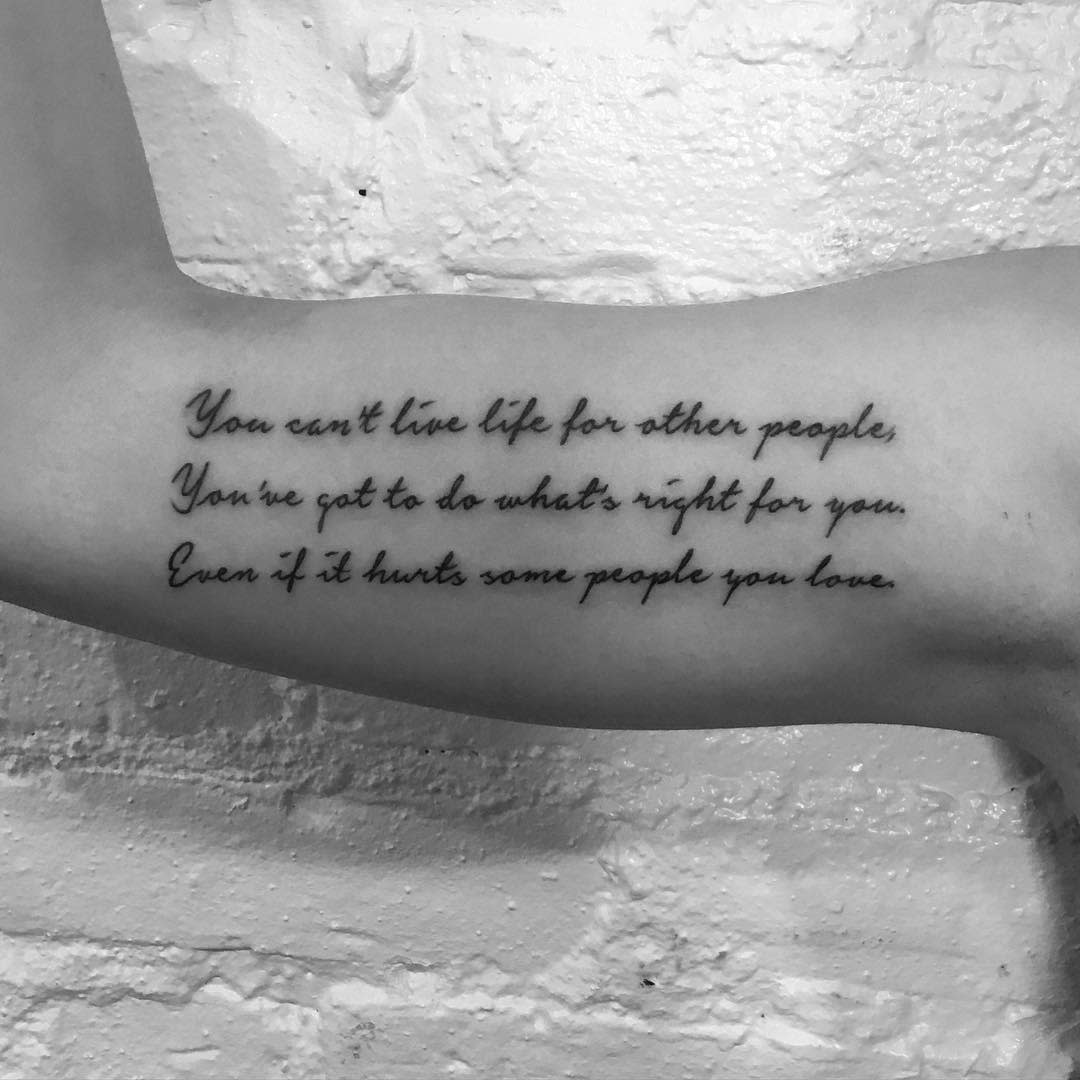 Qoute Arm Tattoos for Women reycontreras_