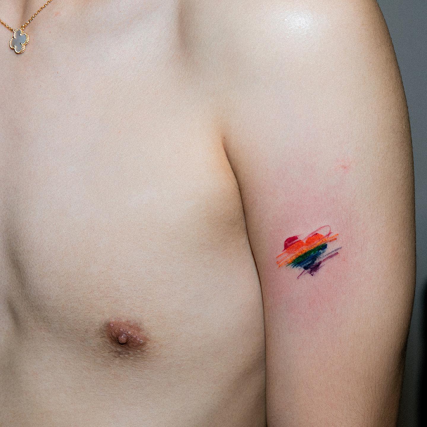 Heart Rainbow Tattoos -tattooist_one
